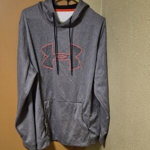 Under Armour Gray Crewneck Pullover with Coral Logo Accent